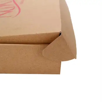 100 kom./lot Prilagođene Valovitog kartona dostava poštanskih sandučića Smeđe kutije s ružičasto-crvenim logom