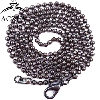 100pcs Gunmetal Black 2.4 mm Bead Chains 40cm to 80cm Metal Ball Chain Necklace with 12mm Lobster Kopča BBC015