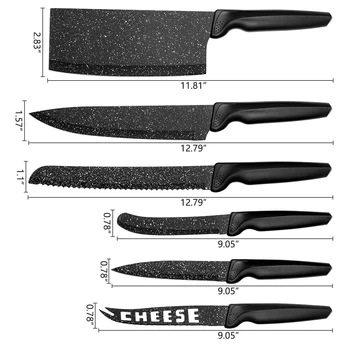 17-KOM Kuhinjski Noževi Set Noževa Od Nehrđajućeg Čelika Set Profesionalnih Noževa Kuhar Univerzalni Nož Crno Blade Nož Skup Alata Za Kuhanje