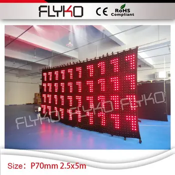 2.5 m high by 5m width P7 rgb full color stage decoration led video curtain display screen