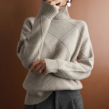 2020 jesen i zima novi ženski pulover džemper ca toplo modni veliki veličina pletene vuneni pulover s visokim ovratnikom