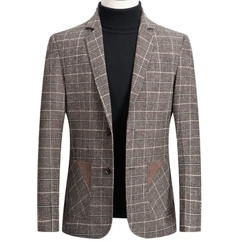 2021 Proljeće I Jesen Blazers Muškarci Slim Fit Britanski Pokrivač Formalno Odijelo Jakna Stranka Vjenčanje Business Casual Blazers Muški Kaputi