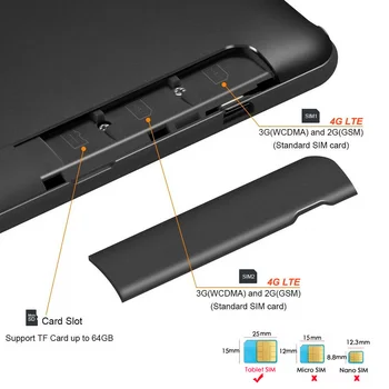2022 BDF Pro 10,1 inča Android 10,0 Tablet PC-3G/4G LTE SIM kartica Telefonski poziv Восьмиядерный 4gb/64GB WiFi Bluetooth GPS Pad Tablet