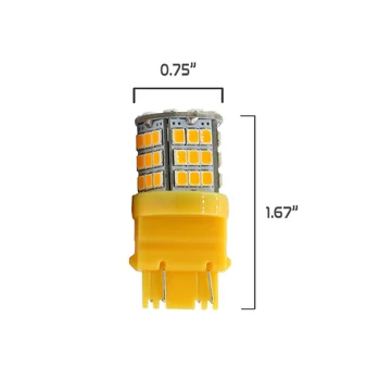 20pcs 12V DC 40W Led Bulb DRL 3157 2835 57SMD Led Auto Lamp Color Yellow T25 3157 LED Turn Signal Light