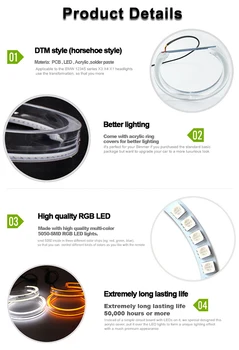 2x(131 mm+146 mm) Dvostruka Bijela Žuta DRL DTM LED Crystal Anđeoske Oči Halo Prsten Svjetla Za BMW E46 i E90 E91 Svjetla Auto Oprema