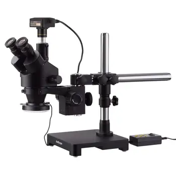 3.5 X-180X Crna Тринокулярный Stereo Zoom Mikroskopa na Jednoj Ruci Strijela Štand + 144 Smjer Podesivi Led Ring Svjetlo i USB3.0 16