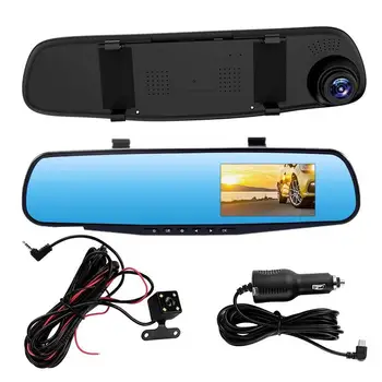 4,3-inčni Ogledalo Auto Dvr Dvr 1080p Dash Cam 170 Stupnjeva Širok stražnja Kamera Dashcam