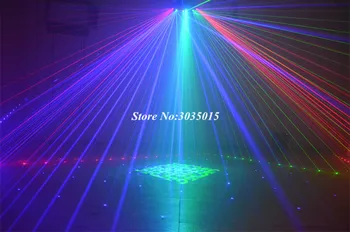 4 kom./lot oblikovan poput lepeze a sastavljen šest očiju skeniranje RGB lasersko svjetlo za DJ disco-kluba scenski efekt rasvjete s glasovnim upravljanjem večer svjetla