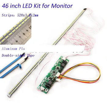 46 inča Led Aluminijski Tanjur Trake Svjetla Žarulje Upgrade Kit za LCD Monitor, TV Panel 2 Led Trake 520 mm Besplatna dostava