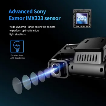 4K 2160P WIFI GPS Logger dva objektiva Auto Dvr Novatek 96663 Čip Sony IMX323 Senzor za Noćni Vid Dual Kamere Drvosječa