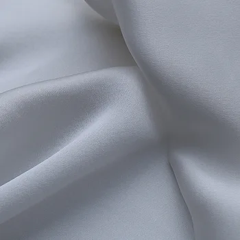 5 metara Dugi Teški Bijeli jednobojnu Svila, Krep Saten Obična Tkanina za Haljine Košulja Odjeća Cheongsam Y013