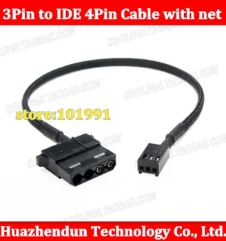 50шт Visoka kvaliteta IDE 4Pin na 3pin Ventilator kabel za napajanje za adapter za 20 cm s rešetkom 3 pin 4 pin
