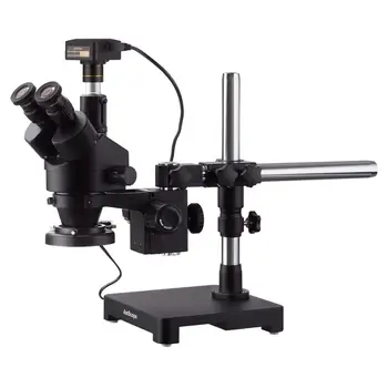 7X-90X Crna Тринокулярный Stereo Zoom Mikroskopa na Jednoj Ruci Strijela Štand + 144 Smjer Podesivi Led Ring Svjetlo i USB3.0 3MP C