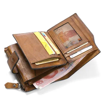 AETOO Unikatni leather retro short novčanik, prvi sloj kože mladih multifunkcionalni novčanik