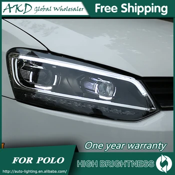 AKD Auto-Stil za 11-18 VW Polo Svjetla Nove Polo Led DRL Svjetla bi-xenon prednjih Leće Visoka Niska Zraka Parking Svjetla Za maglu dodatna Oprema