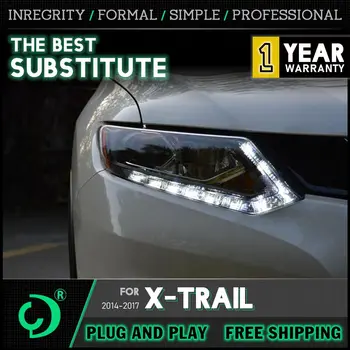 Auto-Stil Svjetla za NISSAN X-TRAIL Led Svjetla-2017 Glavu Lampa DRL Signal Projektor Objektiv Auto Oprema
