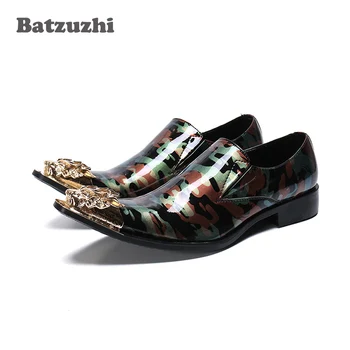 Batzuzhi Luksuzne Muške Kožne Cipele Ručne izrade Formalne Poslovne Muške Cipele Bez-Uvezivanje Sa oštrim Vrhom Gospodo Večernje Cipele Zapatos Hombre,US6-12
