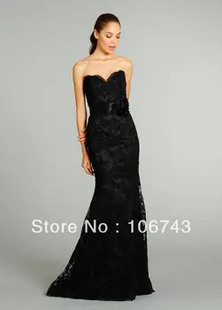 Besplatna dostava 2018 novi stil Seksi mladenka Prilagođene crne čipke naslon luk cvijeće večernja haljina majka nevjesta haljine
