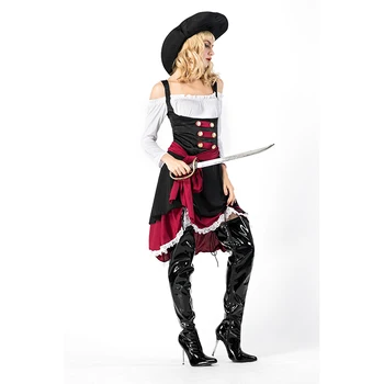 Besplatna dostava pirati kapetan Jack Pirat fantazija za Odrasle Cosplay Maske Odijelo Karneval Halloween Cosplay Ženski Kostim