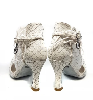 Bijele Plesne cipele Anaconda Design Hand made Latin Dance Shoes