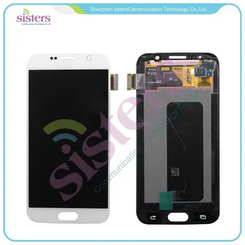 Bijeli LCD zaslon + Zaslon Osjetljiv na dodir Digitalizator Cijeli sustav Za Samsung GALAXY S6 G9200 Project Zero G920f G920i G920A G920K Besplatna dostava