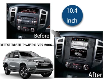 Bosstar 10,4 inča Tesla Android auto stereo radio DVD player za Mitsubishi Pajero V97 s pojačalom rockford auto audio sustav