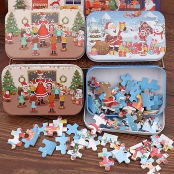 Božićni Drvene Puzzle Dječja Igračka Djed Mraz je Zagonetka Božić Djeca Rane Obrazovne DIY Slagalice Djeca Dječji Božić Darove