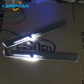 Carptah 4PCS Moving LED Light Car Door Sill Scuff Plate Pathway Dynamic Streamer Welcome Lamp For Opel Mokka 2016 2017 2018