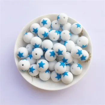 Chengkai 500pcs 15mm BPA Free Silicone Star Beads DIY Baby Bracelets Teether Chewing Jewelry Toy Teethering Necklace Accessories