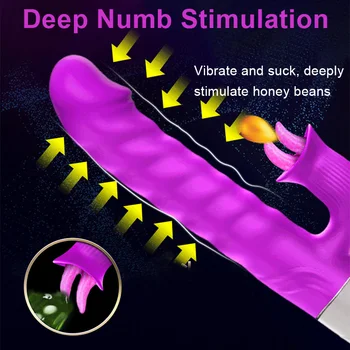 Dildo Vibrator Seks - Igračke za Žene Jezik, Sisao Klitoris Stimulira Teleskopski Vibratori Vagine Igračka Za Odrasle Ženska Masturbacija