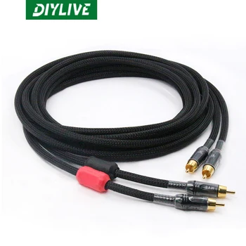 DIYLIVE core 2 audio line to record line high purity oxygen free copper signal line with high fidelity magnetic mesh ring