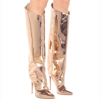 Dovereiss / Funky ženske cipele; Novo zime; Ukusan elegantne čvrste srebrne kratak čizme do koljena za zrele 48