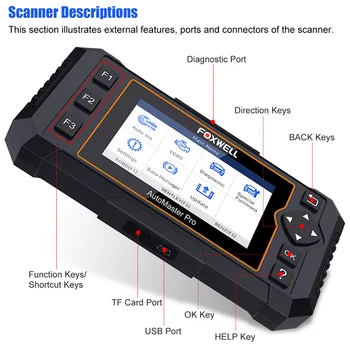 Foxwell NT624 Elite car fault scanner ABS SRS SAS detection EPB reset motornog ulja