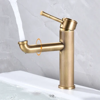 H Quality Simple Design Basin Faucet Bathroom Faucet Set Basin Taps Hot Cold Mixer Crane Brass Rotatable Spout, Chrome ,Golden