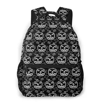 Hand-Skected Scary Halloween Bundeve Pattern Casual Daypack Travel School Bag with Pockets for Women College