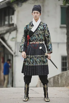 Hanfu Serve Who Robes Odjeca Antique Gown Ming Dynasty Martial Arts Guest Costume Show Časnici Vojnici Odjeću za Nastupe
