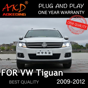 Headlight For VW Tiguan 2009-2012 Car auto roba LED DRL Hella 5 Xenon Objektiv Hid H7 Tiguan Car Accessories