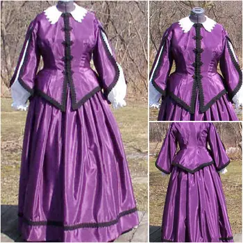 HistoricalCustomer-made Red 1800S Victorian haljina 1860s Haljina Građanskog rata Starim Nošnjama Southern Belle Konačni haljina US6-36 V-362