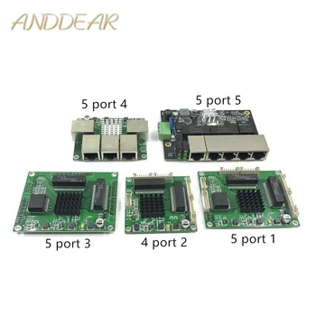 Industrijski modul Ethernet preklopnik 5 Luka Unmanaged10/100/1000mbps PCBA board OEM Auto-sensing Ports PCBA board OEM Matična ploča
