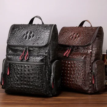 Kaisiludi Nova kožna muška torba ruksak крокодиловый poslovni putni ruksak od bičevati reljefni računalni torba školski trend