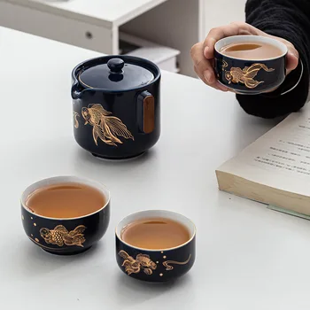 Kineski Prometni Čaj Kung-fu Keramičke Prijenosni kuhalo za Vodu Porculanska Čaj Gaiwan Čajne Šalice Čajne Ceremonije Čaj S Ceste Torbom