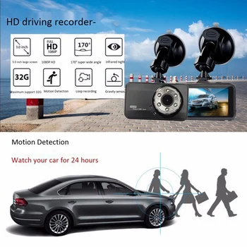 Komplet Dvr, Dash Cam Dvr Dash Camera Video Recorder Auto Registrator 3 Inčni LCD Sn HD 1080P Driving DVR/Dash Kamere