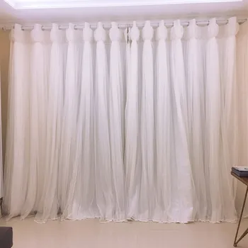 Korejski princeza cvjetne čipke pređe tkanine svjetlo zavjesa bijela djelomičnu sjenu sjene pregrada prozor cortinas dnevni boravak balkon spavaća soba YW