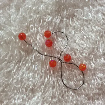 Kuglice 3mm OP47 Sleepy Fire Opal Half Drilled 1MM Synthetic Kabuki Beads For DIY Earring