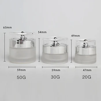 Kvalitetna boca krema za lice 20 g s luksuznim sjajnim srebrnim poklopcima, prazna banke krema za oko 20 ml