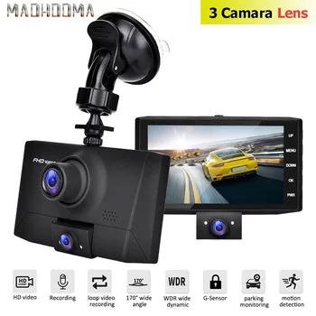MaoHooMa 170 Stupnjeva Kut gledanja Dash Cam Auto Dvr Kamera video recorder dva Objektiva, Matičar 3 u 1 HD 1080P Dashcam 4 Inča