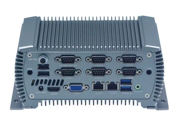 Mini PC fanless industrijsko računalo I5-6360U 2*LAN 6*USB 6*COM HDMI GPIO Windows Linux Неттоп Fanless industrijsko Mini računalo