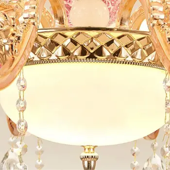 Moderna Kristalna Dnevni Boravak Stropne Lampe Ukrašen Ružičastim Cvijetom Salon Viseći Svijećnjak Stakleni Hotel Luster