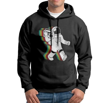 Muški Astronaut Sa Бумбоксом Hoodies Dizajn Čisti Pamuk Majica Humor Majica Majica