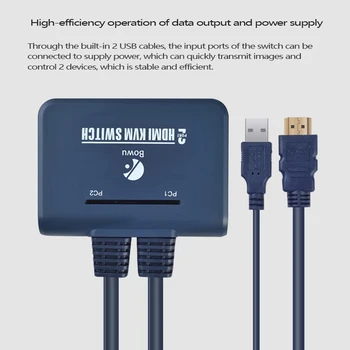 Najbolje ponude 2 USB Priključka HDMI-Kompatibilnu KVM Switch Switcher S Kabelom Za Dual Monitor Switch Support Desktop Controller Switching